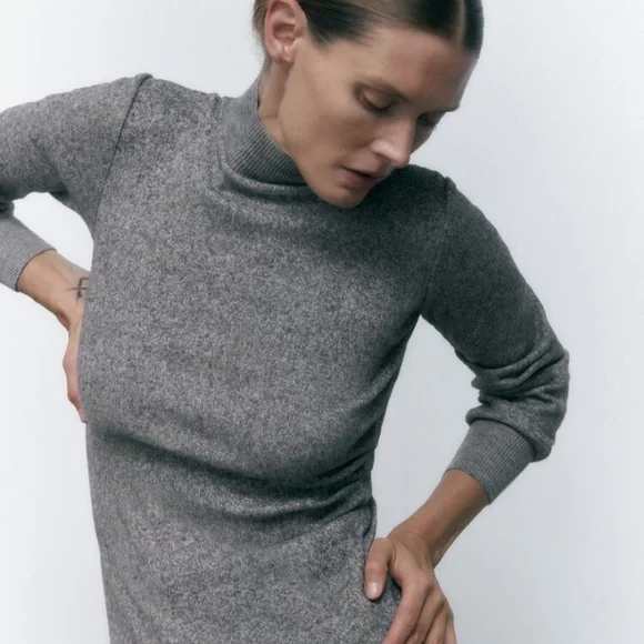 Zara knit midi dress w/ rouching - Picture 8 of 11